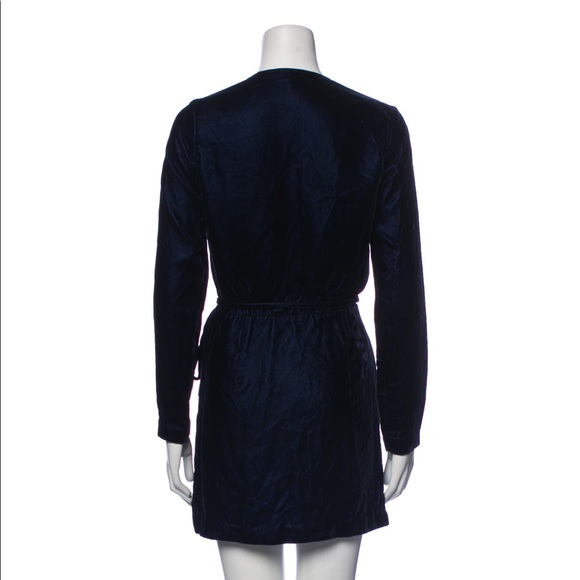 Opening Ceremony- Callipygian Navy Velvet Tie Wrap Dress XS - Picture 3 of 7